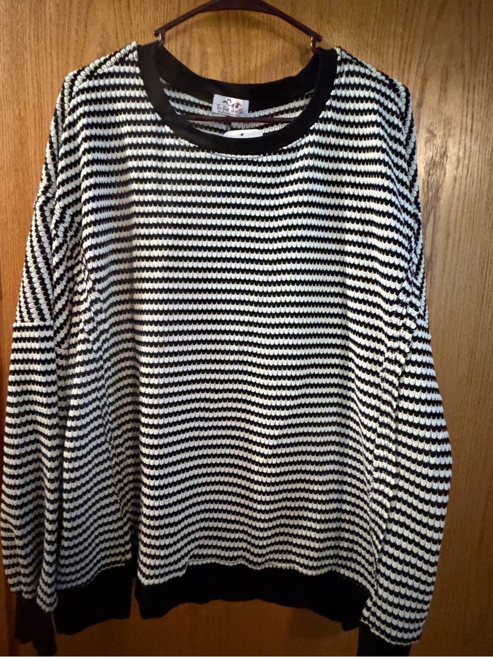 Black and White Striped Knit Sweater